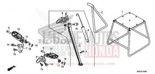 MARCHE/BEQUILLE CRF450RK de 2019